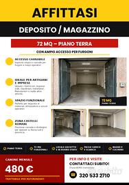 Deposito 72 mq con accesso furgoni Castelli Romani