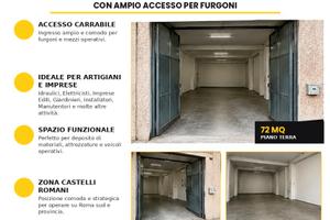 Deposito 72 mq con accesso furgoni Castelli Romani