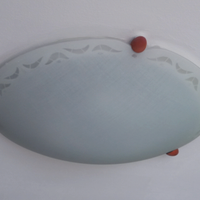 Lampadario cucina rotondo in vetro inciso