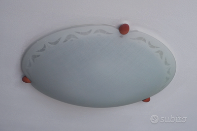 Lampadario cucina rotondo in vetro inciso