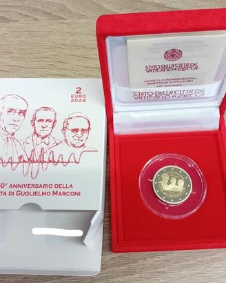 Medaglia Marconi Vatican 2024 Proof fondo specchio