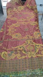 COPRILETTO DAMASCATO MATRIMONIALE, COLORE BORDEAUX