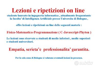 Matematica Fisica , Informatica e Programmazione