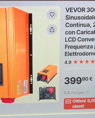 VEVOR 3000W INVERTER/ FOTOVOLTAICO