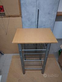 mobiletto cucina legno/ferro portavini