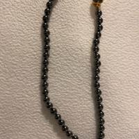 Collana ematite chiusura metallo dorato