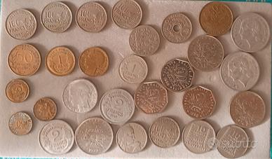 29 MONETE FRANCESI FRANCHI  VECCHIE ANNATE 1905-98