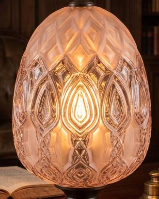 Lampada in vetro smerigliato decorato