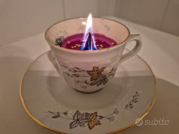 Candela Artigianale in Tazza Vintage