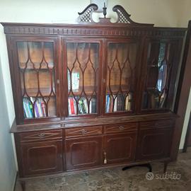 Libreria /cristalliera stile Regency in Mogano 