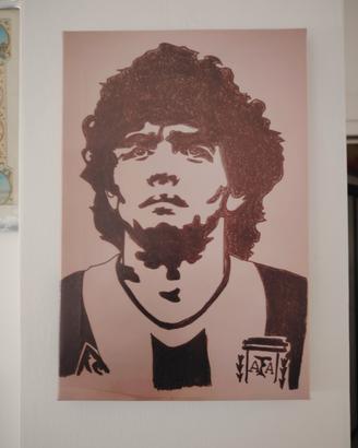 Maradona dios quadro tela 