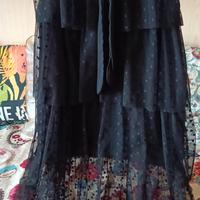 Gonna in voile di nylon nera