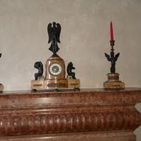 OROLOGIO TRITTICO IN MARMO E BRONZO