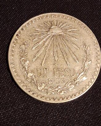 1 pesos Messicano 1933 in argento 