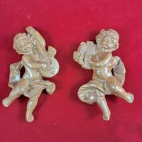 scultura statua coppia angeli ceramica di Faenza