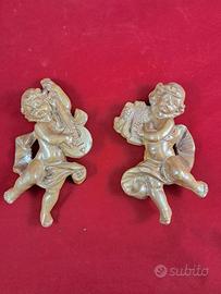 scultura statua coppia angeli ceramica di Faenza