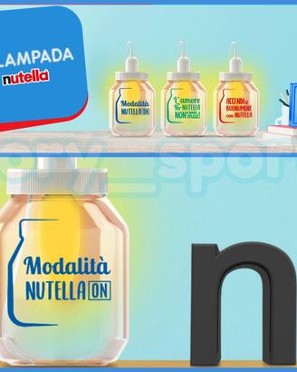 Lampada Barattolo Nutella Vetro Lampadina Nuova