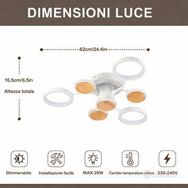 Plafoniera Soffitto  ad Anelli Regolabile