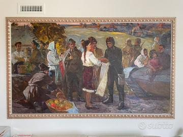 Grande olio su tela Smolin Nikolai