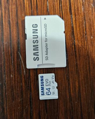 Micro Sd 64 gb + Adattatore Samsung 