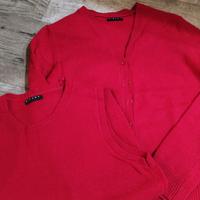 Cardigan rosso (gemelli) pura lana vergine Tag S 