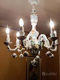 lampadario +2 abajour Capodimonte
