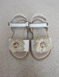Sandali Walkey bambina pelle bianca n. 22