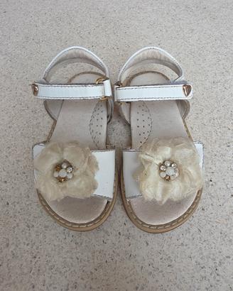 Sandali Walkey bambina pelle bianca n. 22