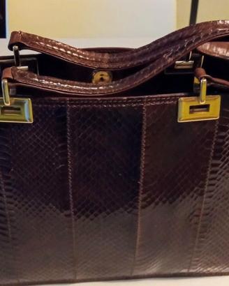 Borsa a mano in pitone Vintage