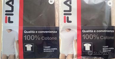 Due maglie underwear cotone nero Fila