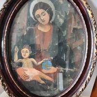 Ovale Madonna dipinta antica