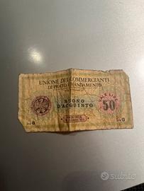 Buono 50Lire 1915 Prato- Cartamoneta WW1 originale