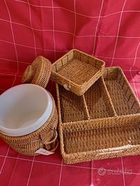 Set di accessori per la tavola SIA Home in rattan