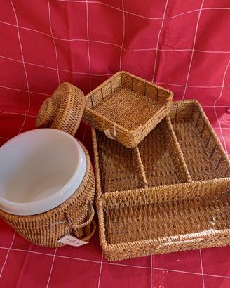 Set di accessori per la tavola SIA Home in rattan