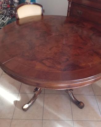 Tavolo rotondo e sedie antiquariato 