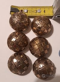 Set 6 bottoni vintage argento