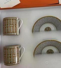 A complete set of ceramic coffee cups