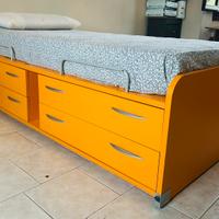 LETTO SINGOLO CON 4 CASSETTI e materasso incluso