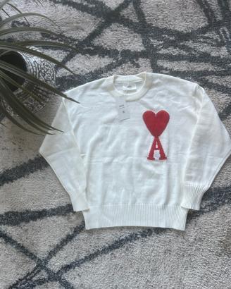 Maglione Ami Paris bianco taglia S