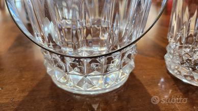 Set 5 bicchieri wiskey e secchiello in cristallo a