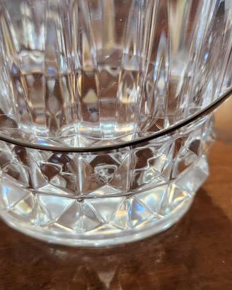 Set 5 bicchieri wiskey e secchiello in cristallo a