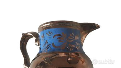 brocca lattiera antica maltese in ceramica marrone