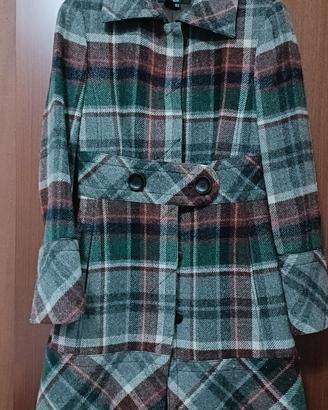 Cappotto midi - quadri - 80% lana