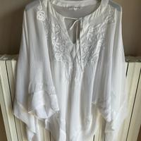 Camicia foulard bianca ricamata NARA CAMICIE