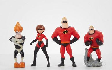 Set 4 action figures gli incredible disney pixar