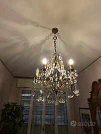 Lampadario di cristallo vintage