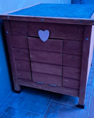 Casetta per gatto in legno da esterno - nuova