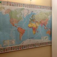 Cartina geografica planisfero steccata 100x145 cm 