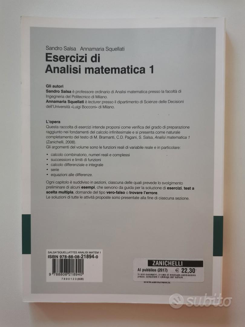 Esercizi di analisi matematica. Vol. 1 - Sandro Salsa - Annamaria