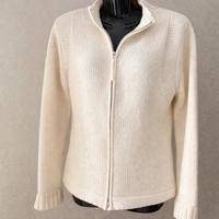 Giacca in maglia da donna color panna. Taglia L